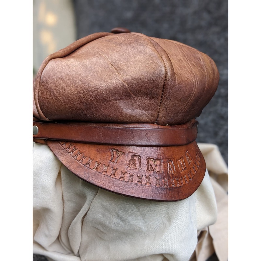Handcrafted Leather Motorcycle Cap